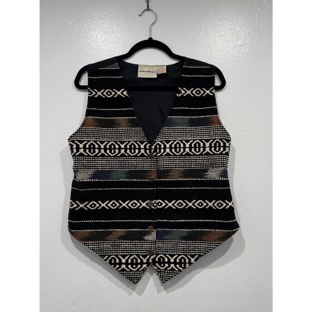 Vintage Jane Ashley‎ Textured Western Vest Womens heritage